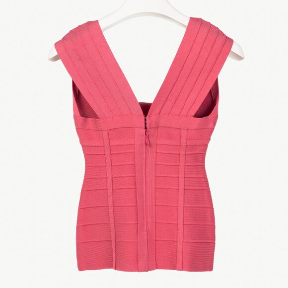 Herve Leger Pink Sleeveless Bandage Top - Picture 2 of 9